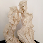 Mating, 2018:
The work is inspired by Tyto alba (barn owl). The relationship between the two figures suggests intimacy, tension, and a quiet, almost ritualistic connection.