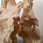 Mating, 2018:
The work is inspired by Tyto alba (barn owl). The relationship between the two figures suggests intimacy, tension, and a quiet, almost ritualistic connection.